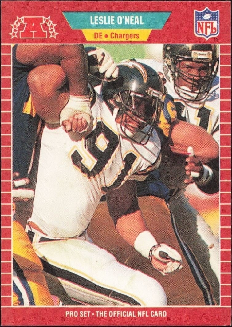 Leslie O'Neal 1989 Pro Set #365 Football Trading Card - Front 1989 Pro Set Leslie O'Neal #365 football trading card front