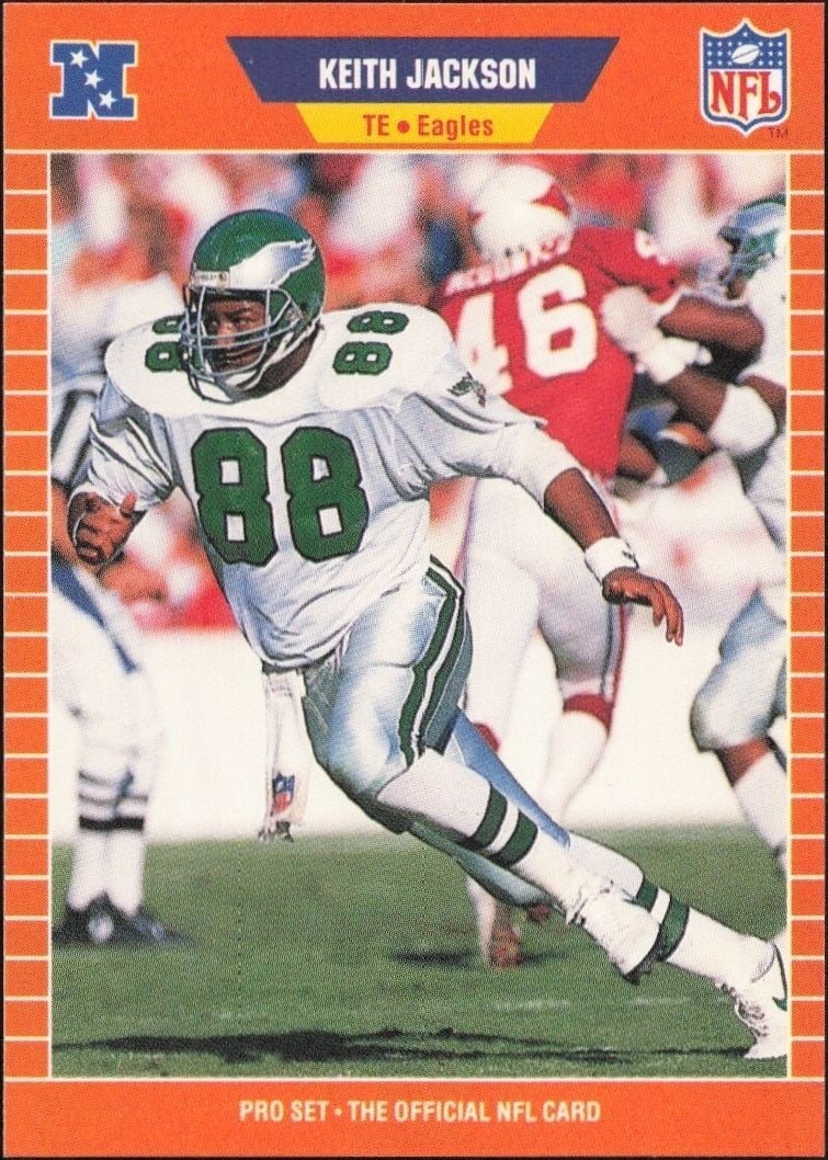 Keith Jackson 1989 Pro Set #318 Football Trading Card - Front 1989 Pro Set Keith Jackson #318 football trading card front