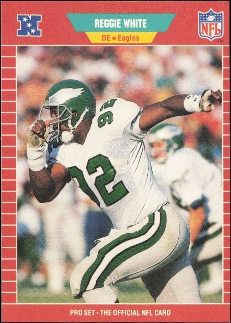 Reggie White 1989 Pro Set #325 Football Trading Card - Front 1989 Pro Set Reggie White #325 football trading card front