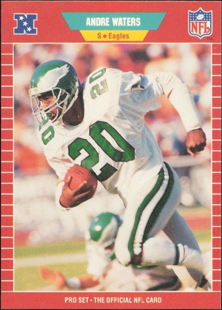 Andre Waters 1989 Pro Set #324 Football Trading Card - Front 1989 Pro Set Andre Waters #324 football trading card front