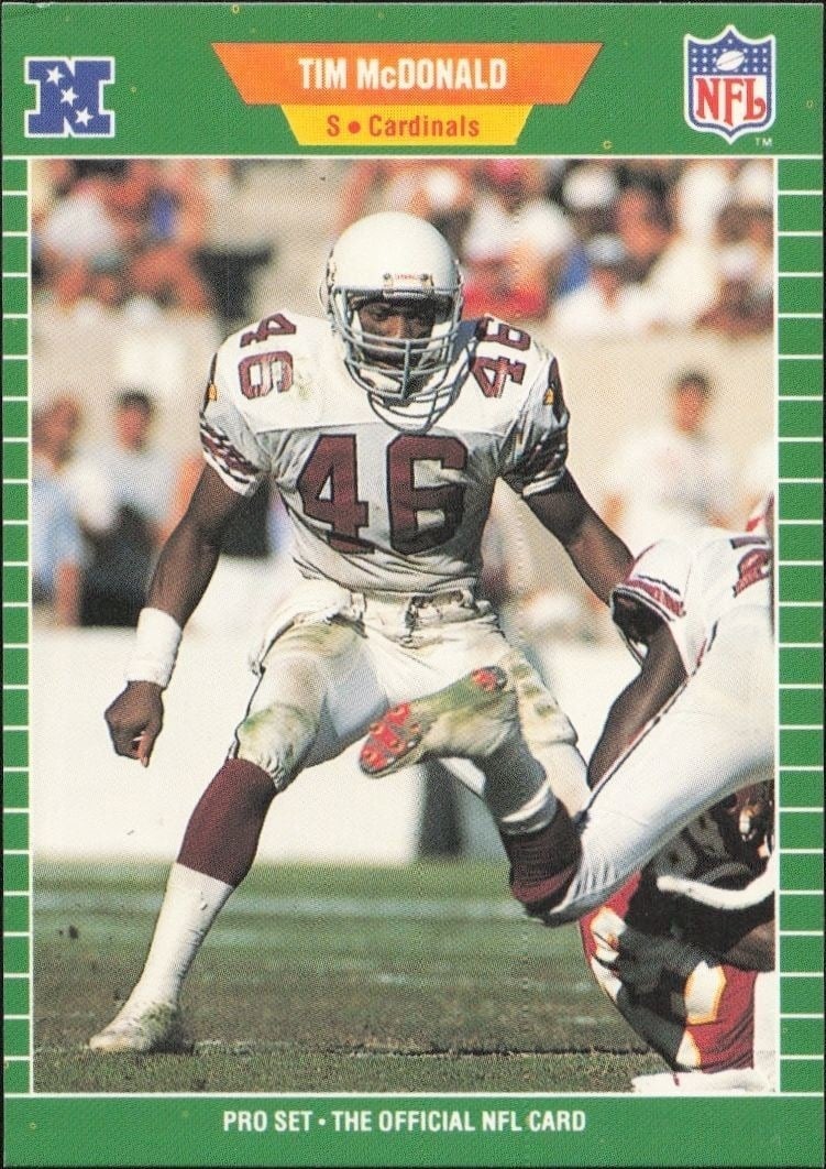 Tim McDonald 1989 Pro Set #329 Football Trading Card - Front 1989 Pro Set Tim McDonald #329 football trading card front