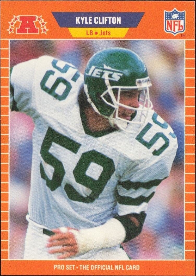 Kyle Clifton 1989 Pro Set #295 Football Trading Card - Front 1989 Pro Set Kyle Clifton #295 football trading card front