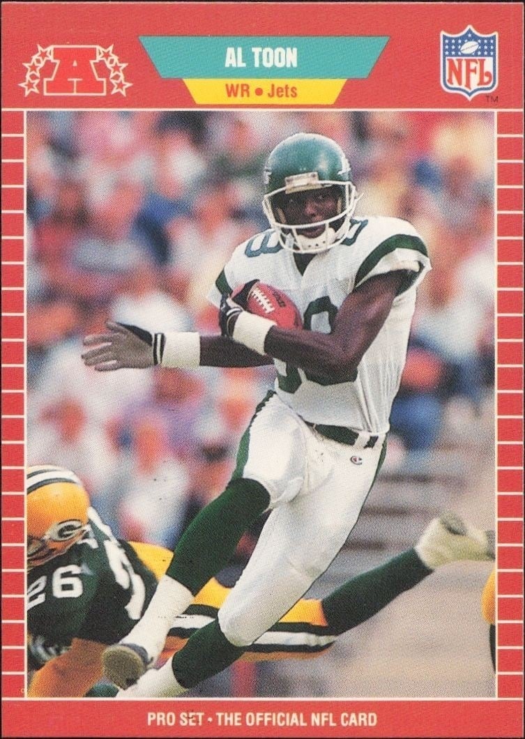 Al Toon 1989 Pro Set #308 Football Trading Card - Front 1989 Pro Set Al Toon #308 football trading card front