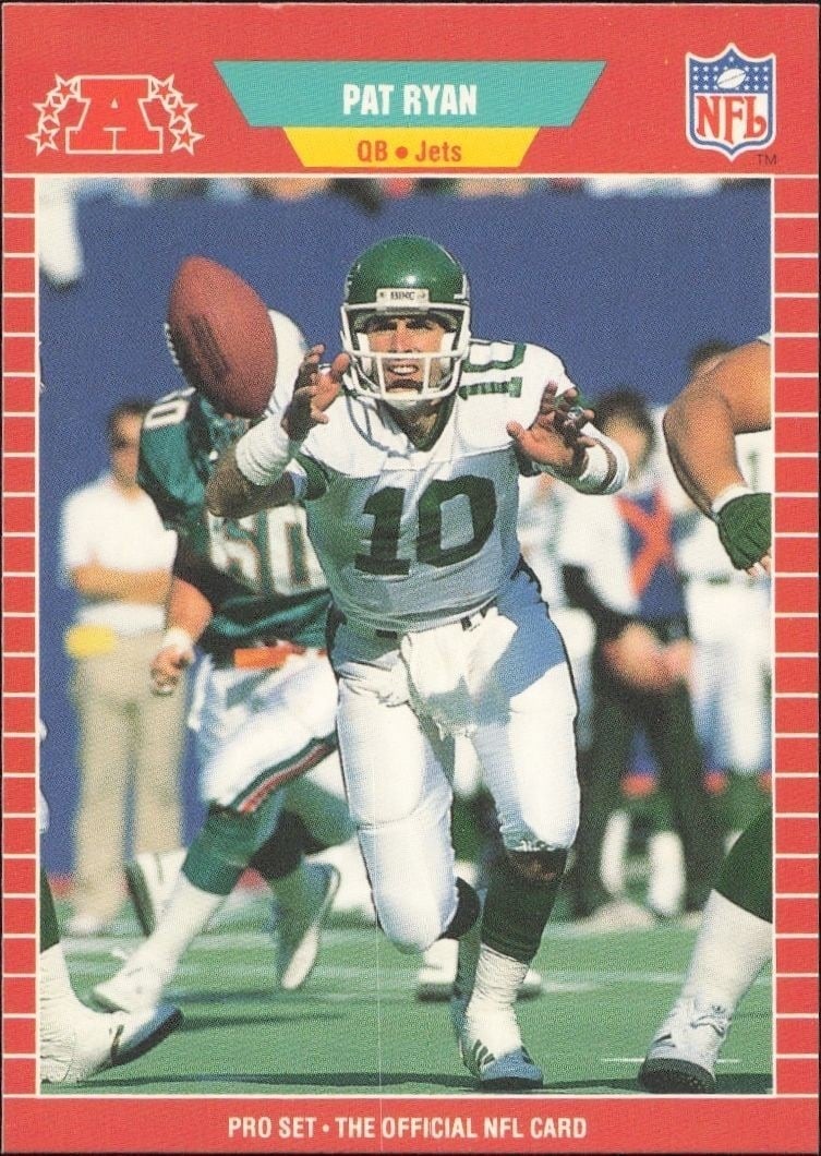Pat Ryan 1989 Pro Set #306 Football Trading Card - Front 1989 Pro Set Pat Ryan #306 football trading card front