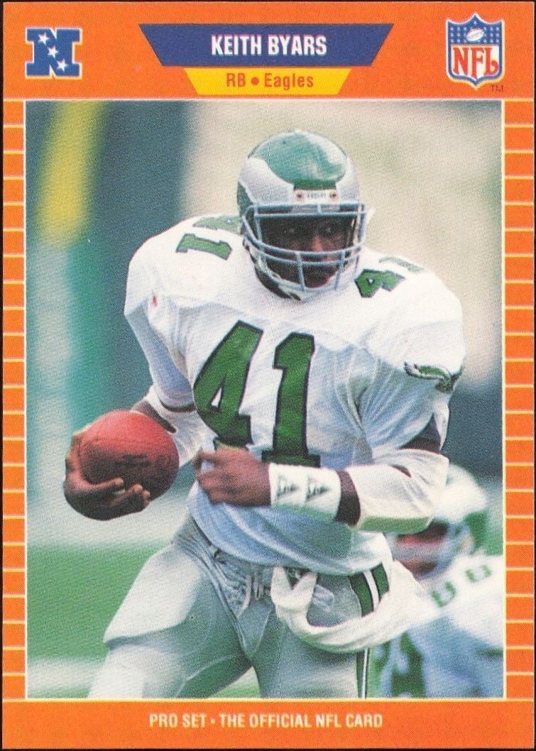 Keith Byars 1989 Pro Set #313 Football Trading Card - Front 1989 Pro Set Keith Byars #313 football trading card front
