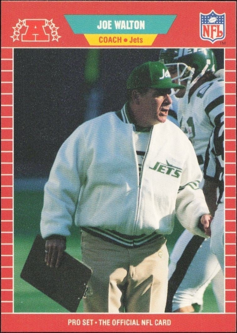 Joe Walton 1989 Pro Set #311 Football Trading Card - Front 1989 Pro Set Joe Walton #311 football trading card front