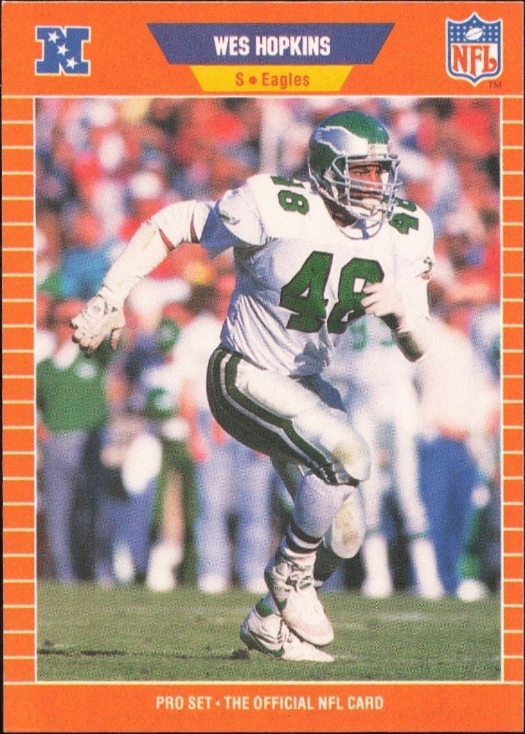 Wes Hopkins 1989 Pro Set #317 Football Trading Card - Front 1989 Pro Set Wes Hopkins #317 football trading card front