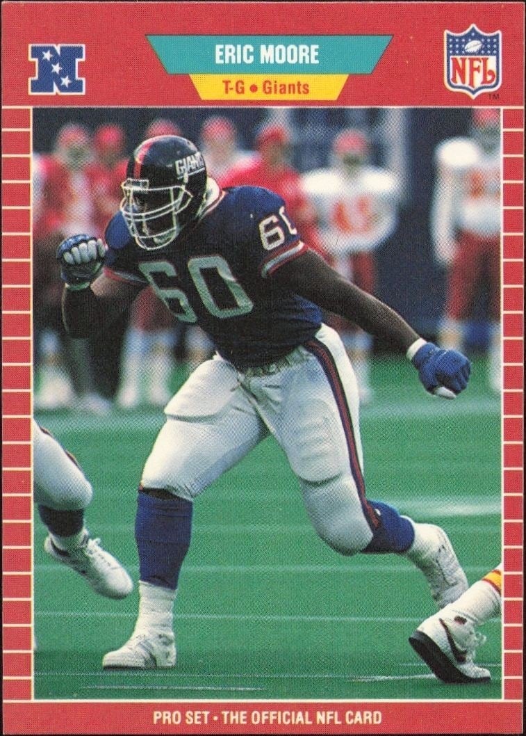 Eric Moore 1989 Pro Set #279 Football Trading Card - Front 1989 Pro Set Eric Moore #279 football trading card front