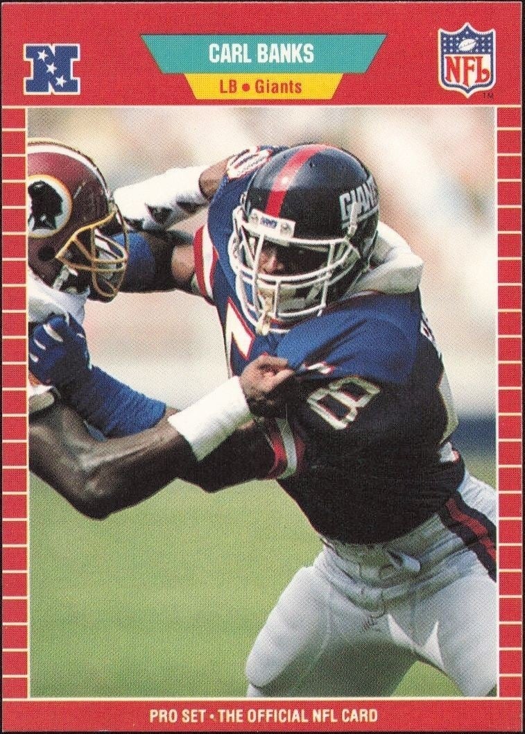 Carl Banks 1989 Pro Set #280 Football Trading Card - Front 1989 Pro Set Carl Banks #280 football trading card front