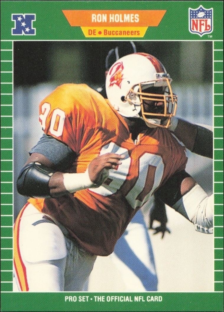 Ron Holmes 1989 Pro Set #413 Football Trading Card - Front 1989 Pro Set Ron Holmes #413 football trading card front