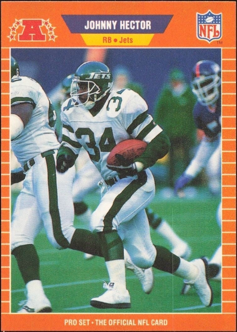 Johnny Hector 1989 Pro Set #298 Football Trading Card - Front 1989 Pro Set Johnny Hector #298 football trading card front