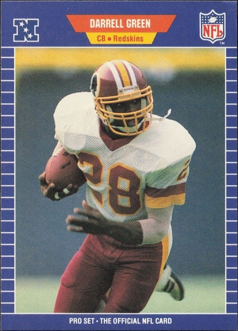 Darrell Green 1989 Pro Set #426 Football Trading Card - Front 1989 Pro Set Darrell Green #426 football trading card front