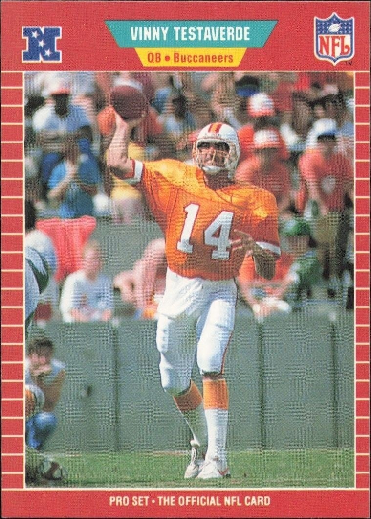 Vinny Testaverde 1989 Pro Set #419 Football Trading Card - Front 1989 Pro Set Vinny Testaverde #419 football trading card front