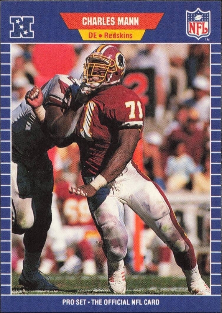 Charles Mann 1989 Pro Set #429 Football Trading Card - Front 1989 Pro Set Charles Mann #429 football trading card front