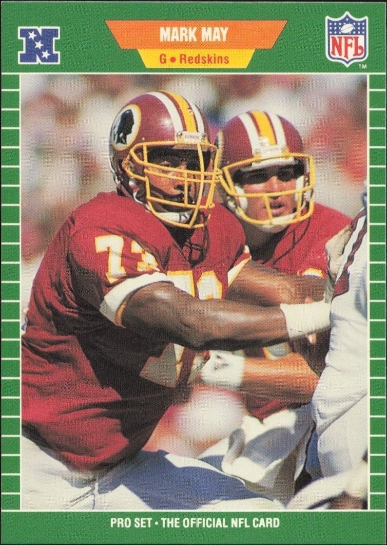 Mark May 1989 Pro Set #432 Football Trading Card - Front 1989 Pro Set Mark May #432 football trading card front