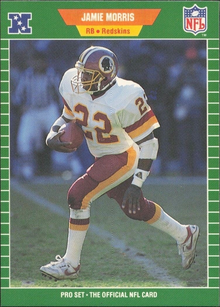 Jamie Morris 1989 Pro Set #438 Football Trading Card - Front 1989 Pro Set Jamie Morris #438 football trading card front