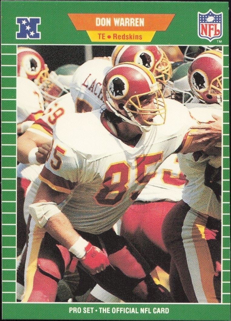 Don Warren 1989 Pro Set #437 Football Trading Card - Front 1989 Pro Set Don Warren #437 football trading card front