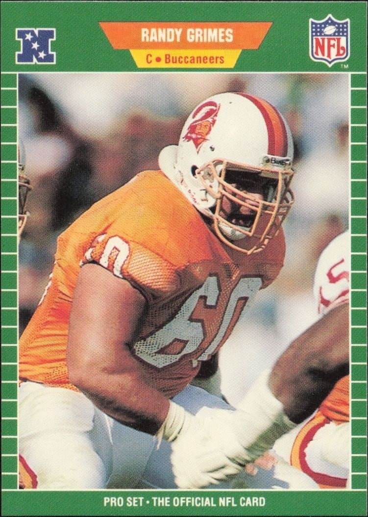 Randy Grimes 1989 Pro Set #410 Football Trading Card - Front 1989 Pro Set Randy Grimes #410 football trading card front