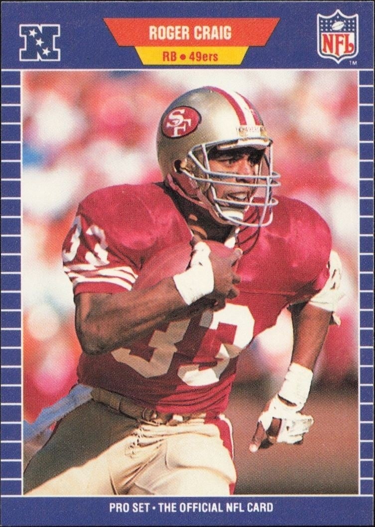 Roger Craig 1989 Pro Set #372 Football Trading Card - Front 1989 Pro Set Roger Craig #372 football trading card front