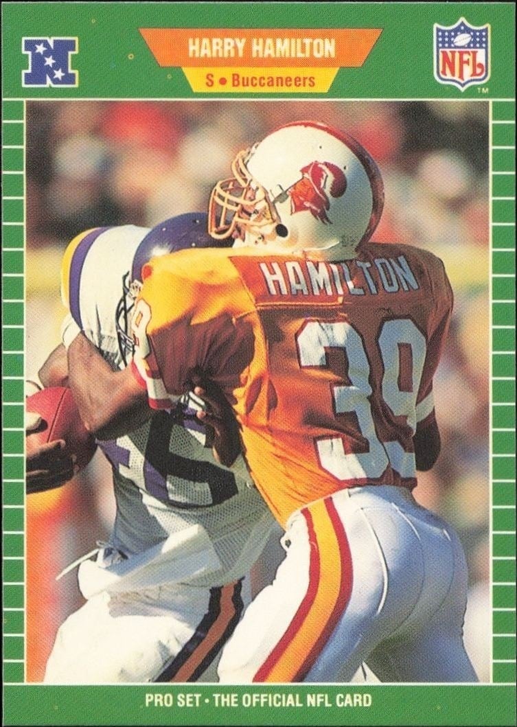 Harry Hamilton 1989 Pro Set #412 Football Trading Card - Front 1989 Pro Set Harry Hamilton #412 football trading card front