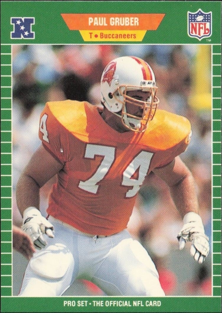 Paul Gruber 1989 Pro Set #411 Football Trading Card - Front 1989 Pro Set Paul Gruber #411 football trading card front