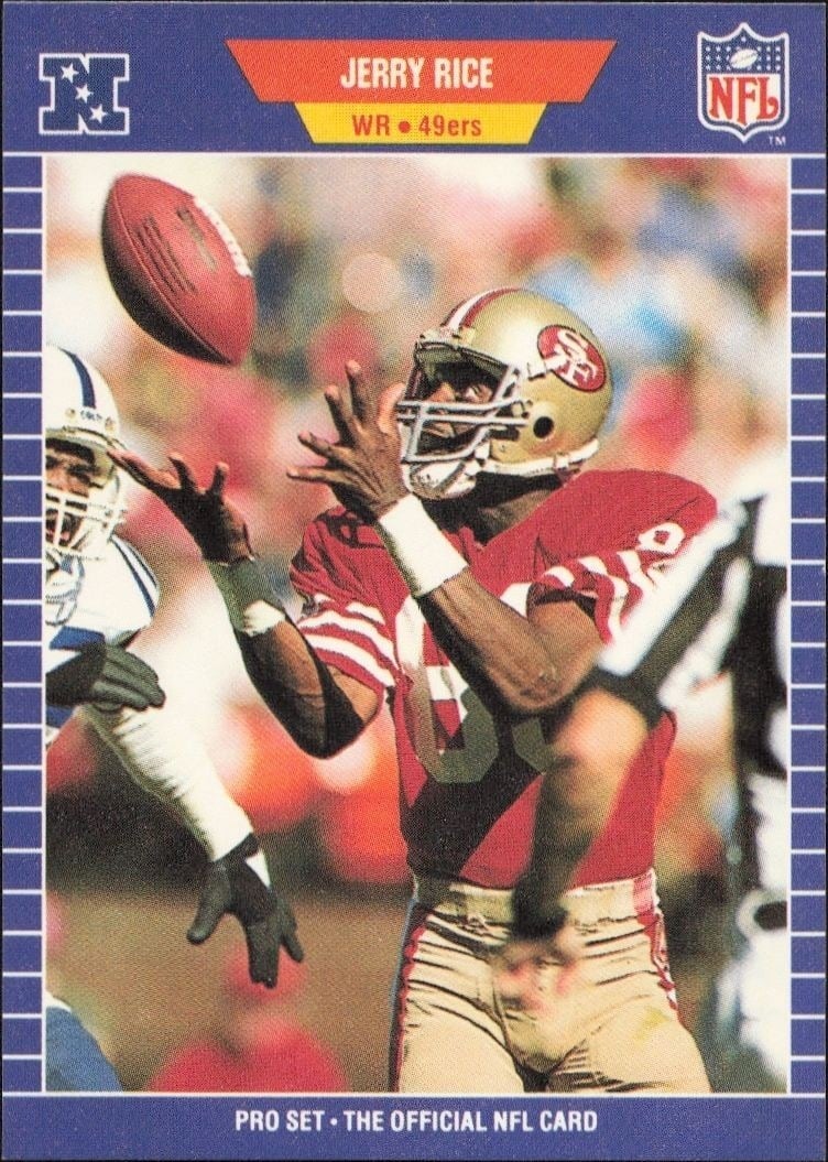 Jerry Rice 1989 Pro Set #383 Football Trading Card - Front 1989 Pro Set Jerry Rice #383 football trading card front