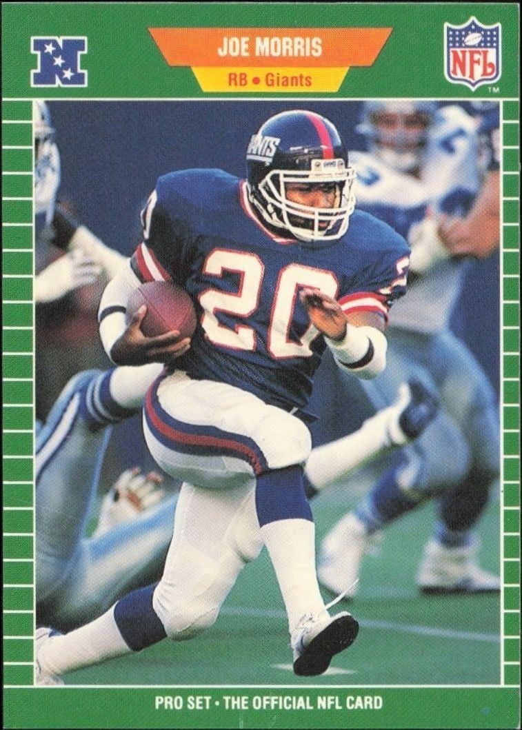 Joe Morris 1989 Pro Set #289 Football Trading Card - Front 1989 Pro Set Joe Morris #289 football trading card front