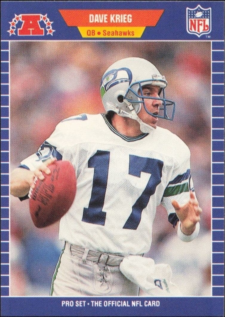 1989 Pro-Set Dave Krieg #395 trading card