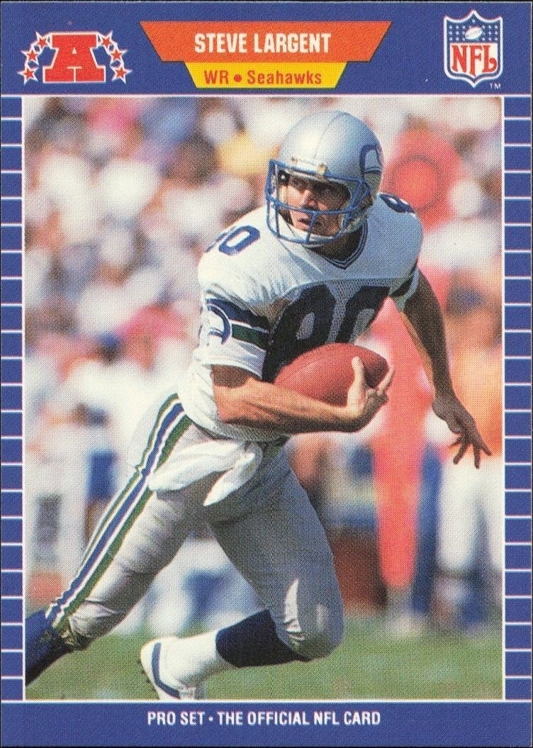 Steve Largent 1989 Pro Set #396 Football Trading Card - Front 1989 Pro Set Steve Largent #396 football trading card front