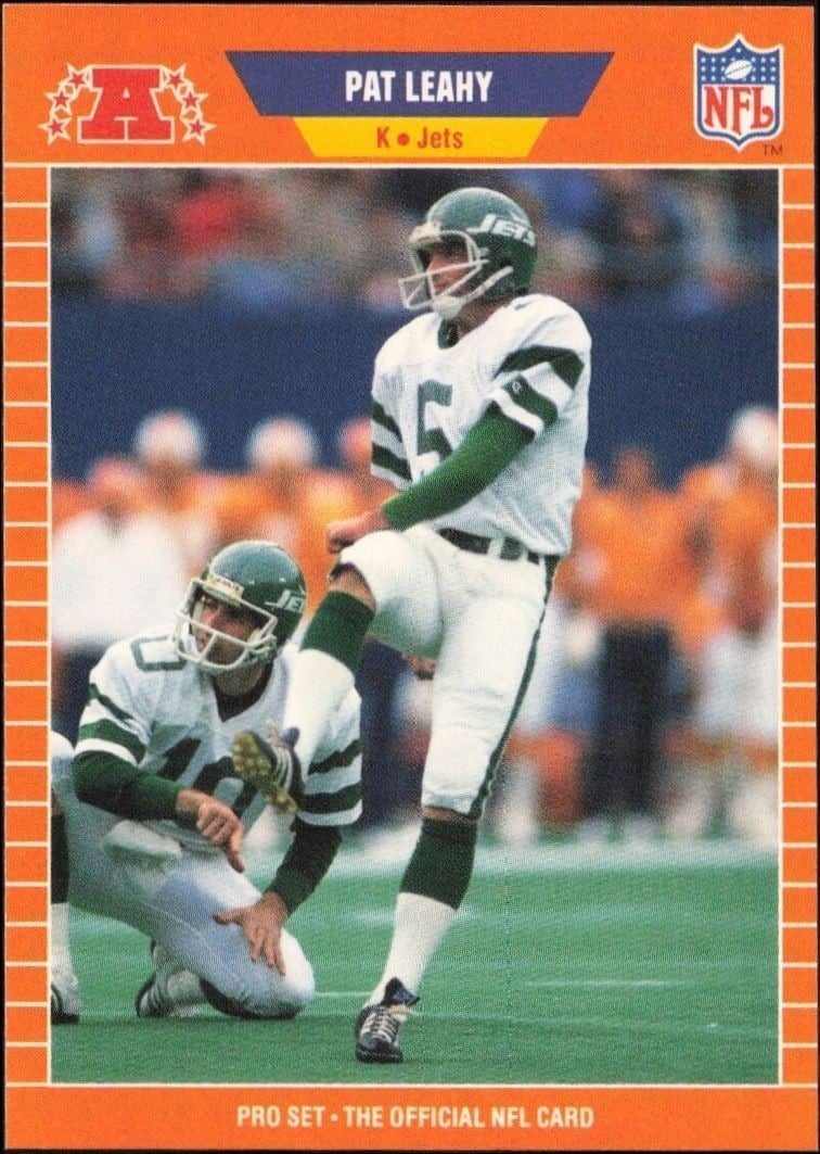 Pat Leahy 1989 Pro Set #300 Football Trading Card - Front 1989 Pro Set Pat Leahy #300 football trading card front