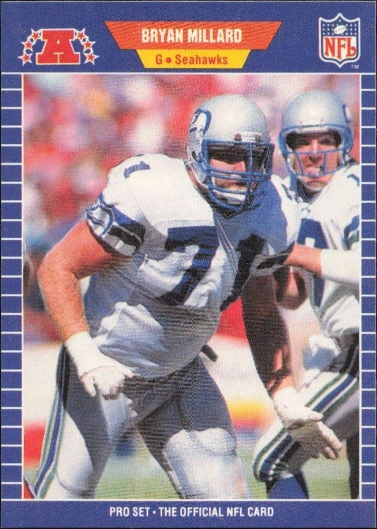Bryan Millard 1989 Pro Set #397 Football Trading Card - Front 1989 Pro Set Bryan Millard #397 football trading card front