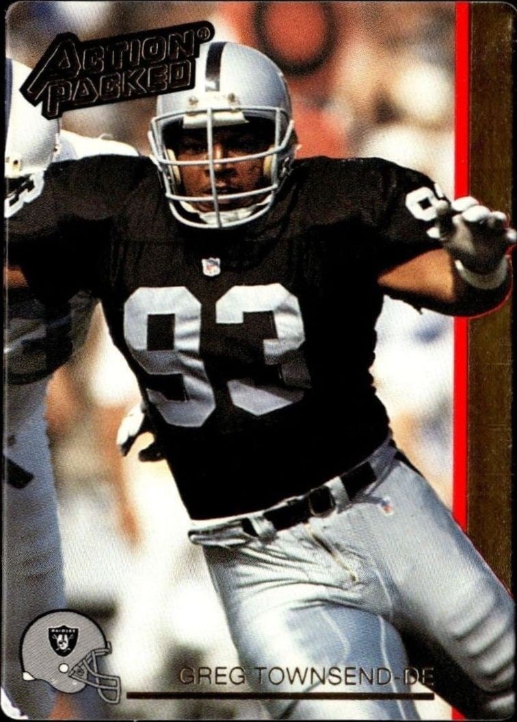 Greg Townsend 1992 Action Packed #127 Football Trading Card - Front 1992 Action Packed Greg Townsend #127 football trading card front