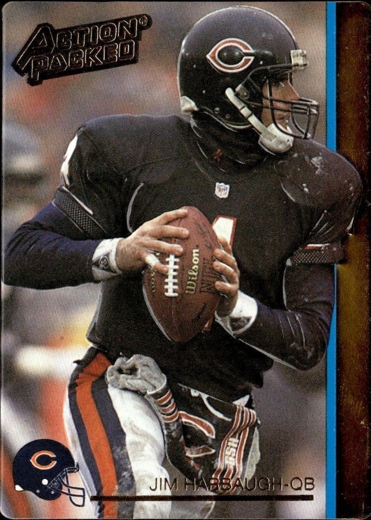 Jim Harbaugh 1992 Action Packed #24 Football Trading Card - Front 1992 Action Packed Jim Harbaugh #24 football trading card front