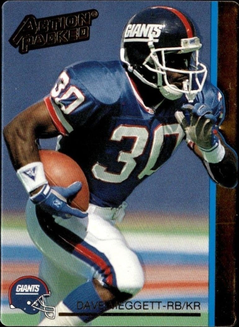 Dave Meggett 1992 Action Packed #186 Football Trading Card - Front 1992 Action Packed Dave Meggett #186 football trading card front