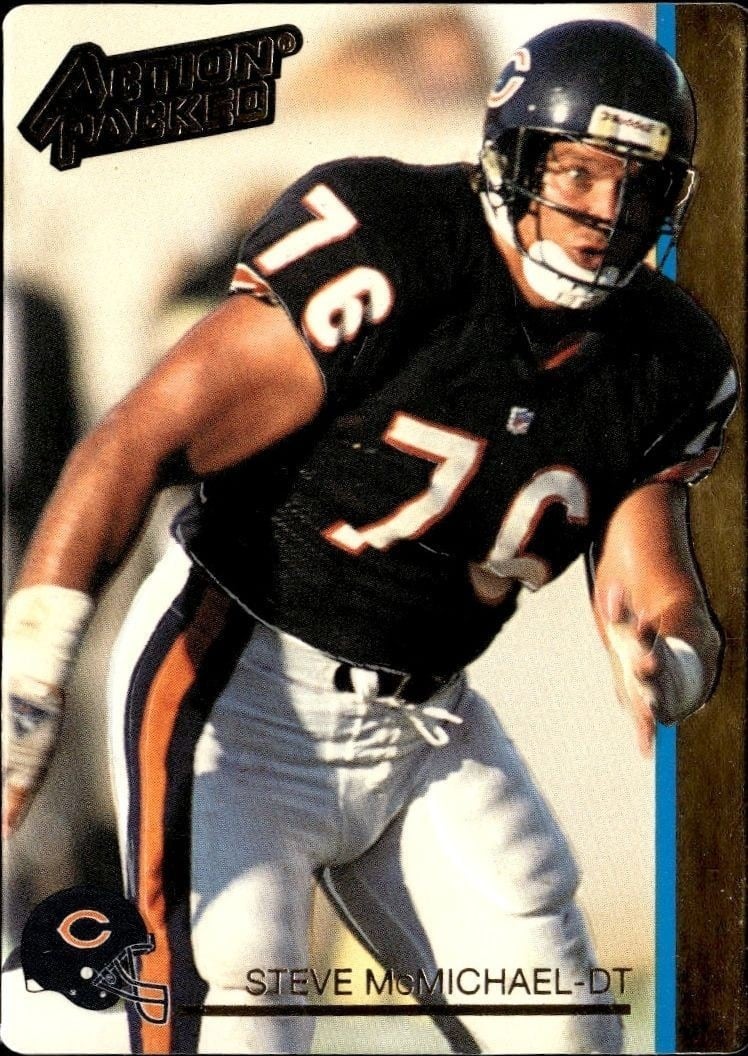Steve McMichael 1992 Action Packed #26 Football Trading Card - Front 1992 Action Packed Steve McMichael #26 football trading card front