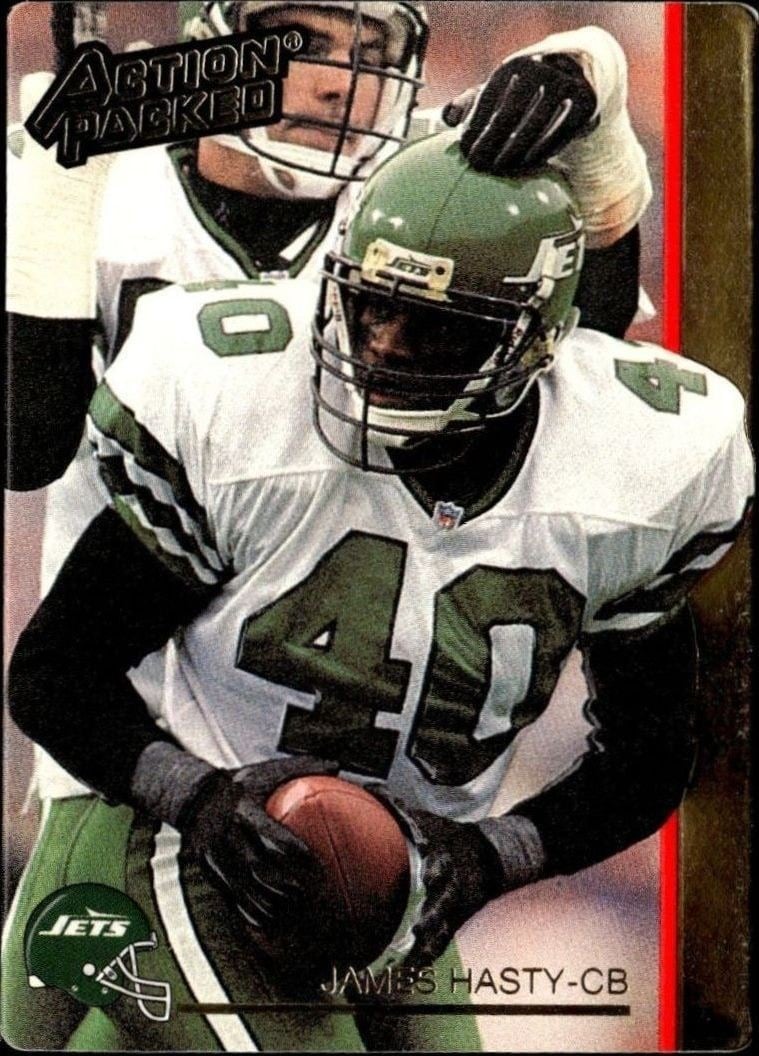 James Hasty 1992 Action Packed #195 Football Trading Card - Front 1992 Action Packed James Hasty #195 football trading card front