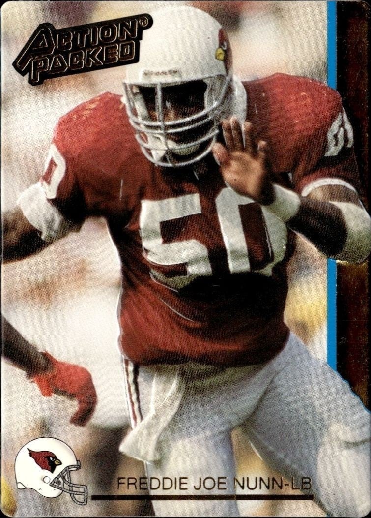Freddie Joe Nunn 1992 Action Packed #214 Football Trading Card - Front 1992 Action Packed Freddie Joe Nunn #214 football trading card front
