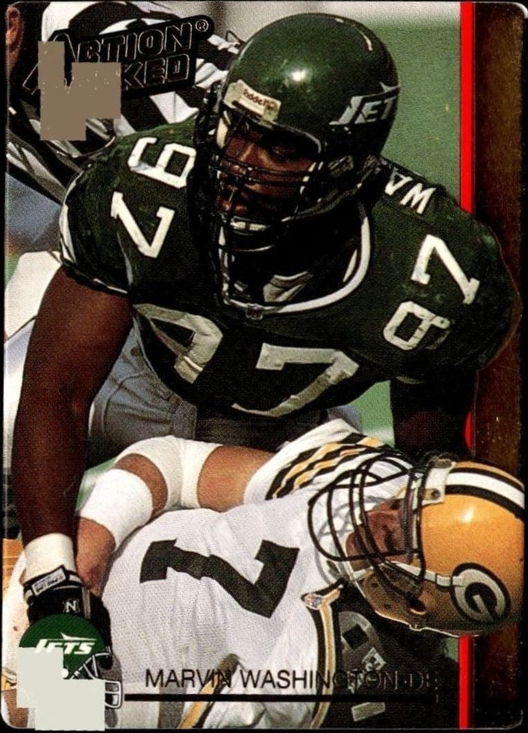 Marvin Washington 1992 Action Packed #199 Football Trading Card - Front 1992 Action Packed Marvin Washington #199 football trading card front