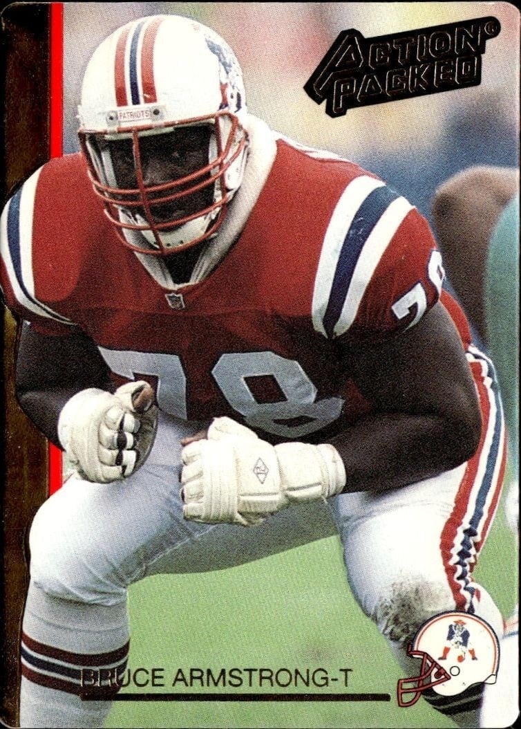 Bruce Armstrong 1992 Action Packed #162 Football Trading Card - Front 1992 Action Packed Bruce Armstrong #162 football trading card front