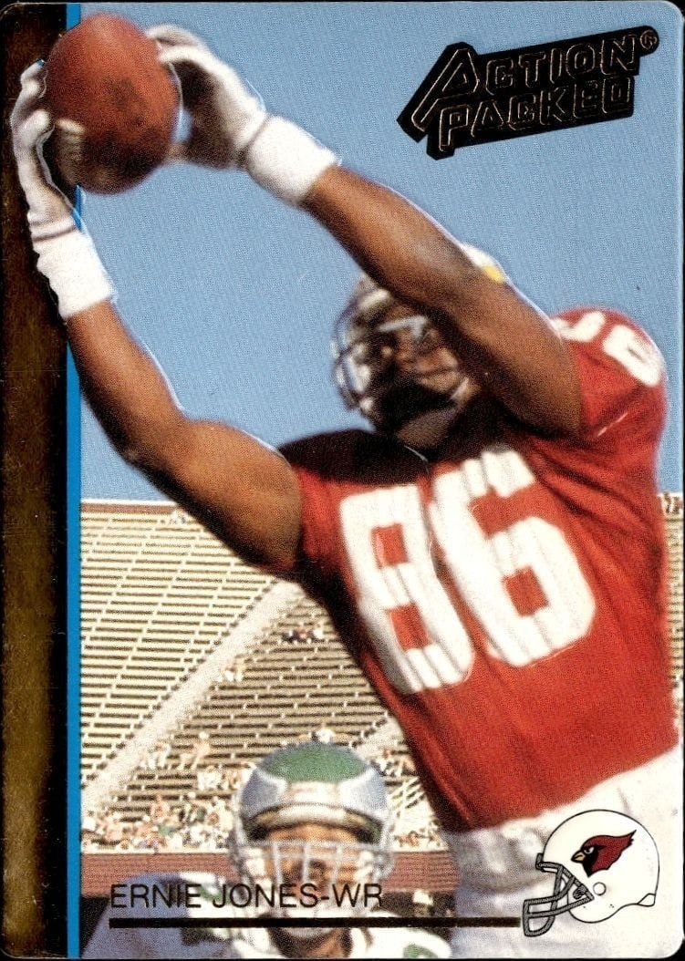Ernie Jones 1992 Action Packed #213 Football Trading Card - Front 1992 Action Packed Ernie Jones #213 football trading card front