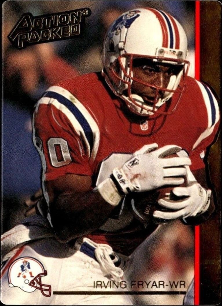 Irving Fryar 1992 Action Packed #169 Football Trading Card - Front 1992 Action Packed Irving Fryar #169 football trading card front