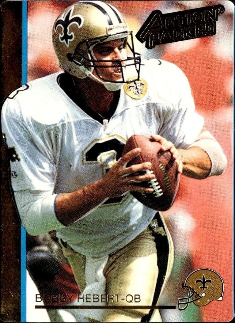 Bobby Hebert 1992 Action Packed #175 Football Trading Card - Front 1992 Action Packed Bobby Hebert #175 football trading card front