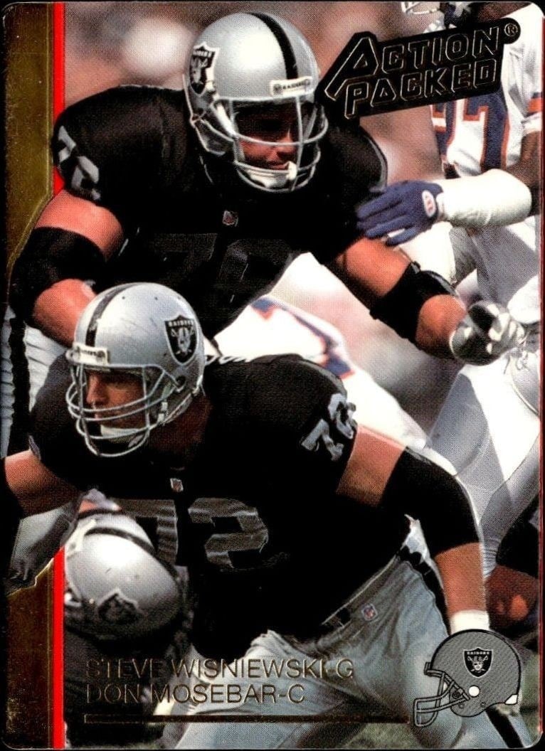 Steve Wisniewski 1992 Action Packed #130 Football Trading Card - Front 1992 Action Packed Steve Wisniewski #130 football trading card front
