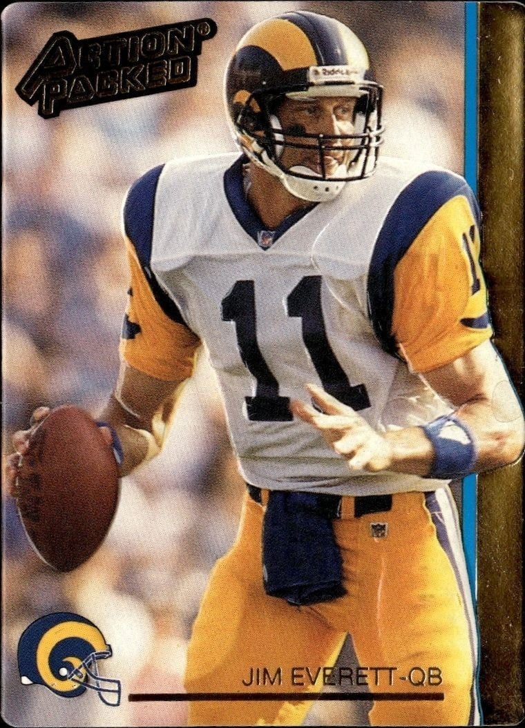 Jim Everett 1992 Action Packed #137 Football Trading Card - Front 1992 Action Packed Jim Everett #137 football trading card front