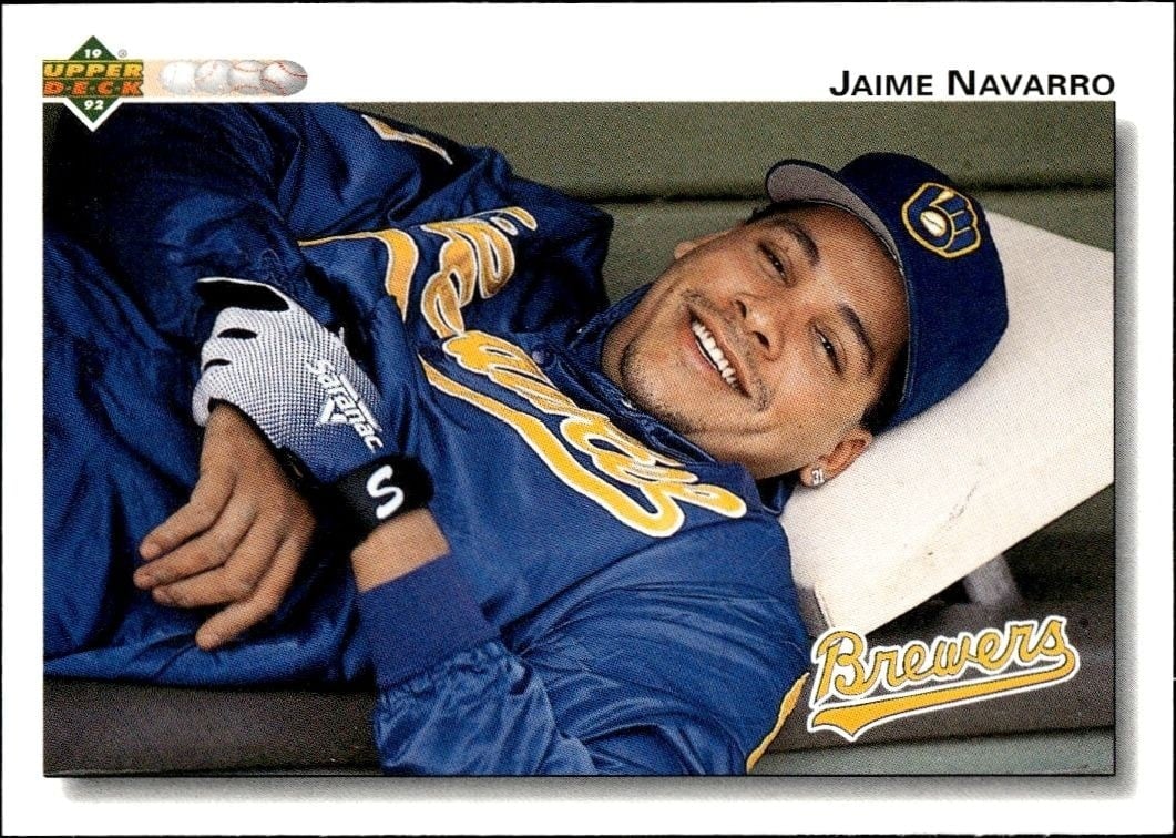 Jaime Navarro 1992 Upper Deck #633 Baseball Trading Card - Front 1992 Upper Deck Jaime Navarro #633 baseball trading card front