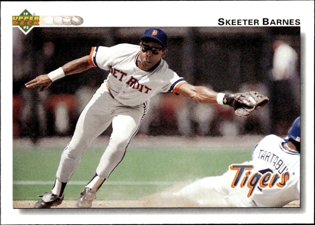 Skeeter Barnes 1992 Upper Deck #470 Baseball Trading Card - Front 1992 Upper Deck Skeeter Barnes #470 baseball trading card front