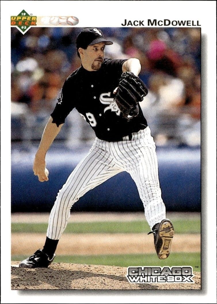 Jack McDowell 1992 Upper Deck #553 Baseball Trading Card - Front 1992 Upper Deck Jack McDowell #553 baseball trading card front