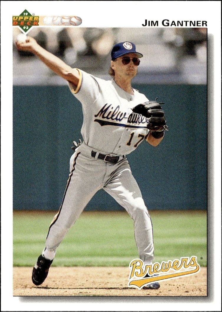 Jim Gantner 1992 Upper Deck #360 Baseball Trading Card - Front 1992 Upper Deck Jim Gantner #360 baseball trading card front
