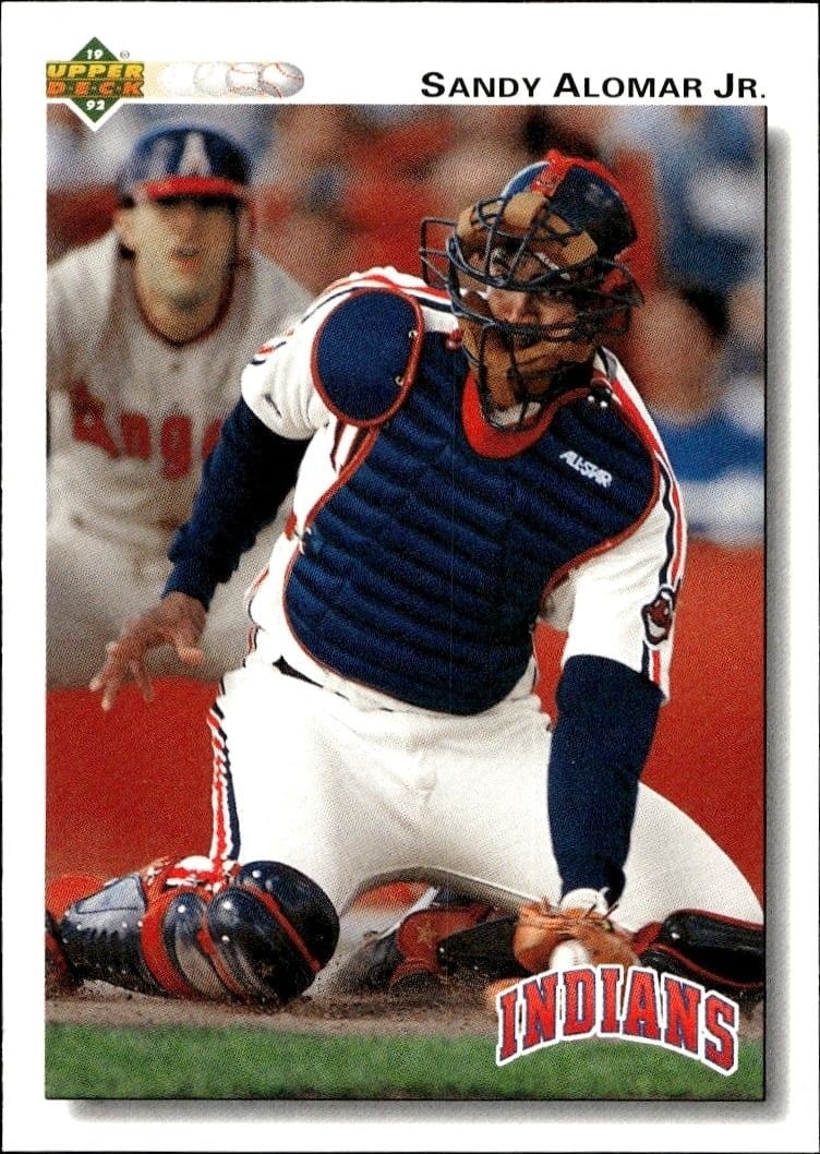Sandy Alomar, Jr. 1992 Upper Deck #156 Baseball Trading Card - Front 1992 Upper Deck Sandy Alomar, Jr. #156 baseball trading card front