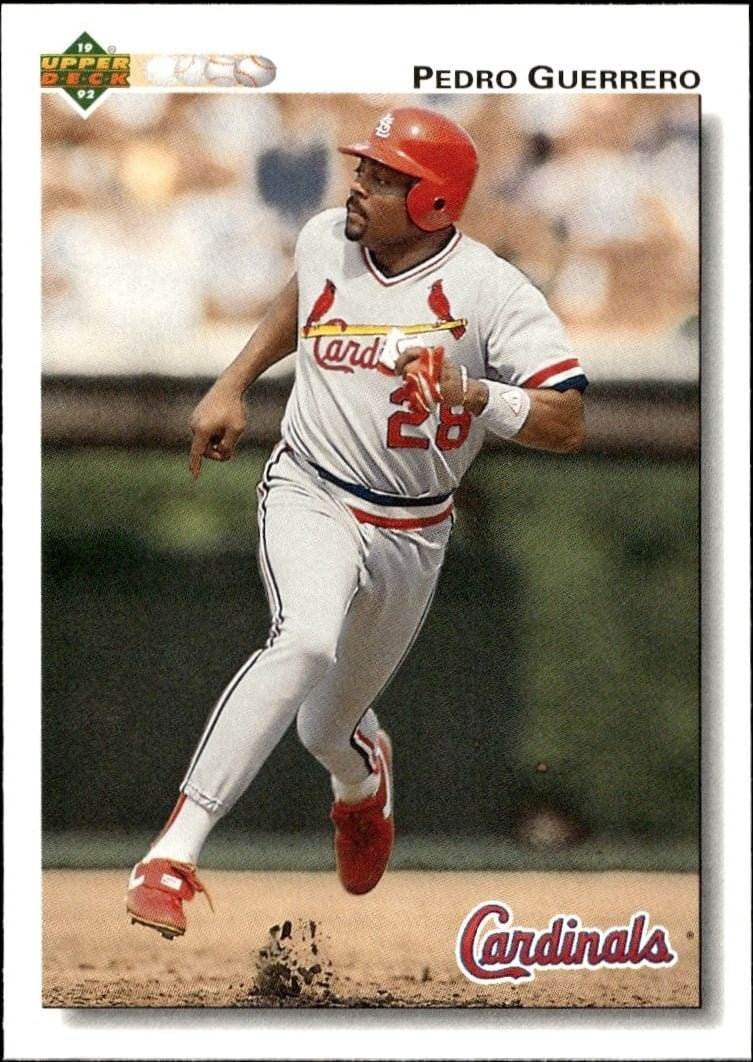 Pedro Guerrero 1992 Upper Deck #357 Baseball Trading Card - Front 1992 Upper Deck Pedro Guerrero #357 baseball trading card front